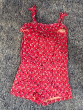 Bright Pink Floral Romper